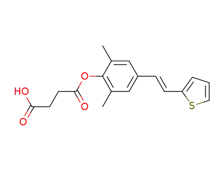 Molecular Structure of 149539-02-6 (4-[2,6-dimethyl-4-[(E)-2-thiophen-2-ylethenyl]phenoxy]-4-oxo-butanoic acid)