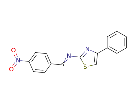 Molecular Structure of 19959-15-0 (2-Thiazolamine, N-[(4-nitrophenyl)methylene]-4-phenyl-)