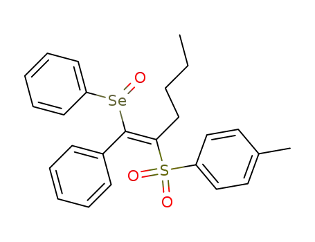 Molecular Structure of 87517-79-1 (1-Phenyl-1-(phenylseleno)-2-(p-tolylsulfonyl)-1-hexene Se-oxide)