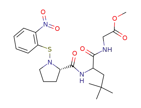 Molecular Structure of 88319-50-0 (Glycine, N-[4-methyl-N-[1-[(2-nitrophenyl)thio]-L-prolyl]-L-leucyl]-, methyl
ester)