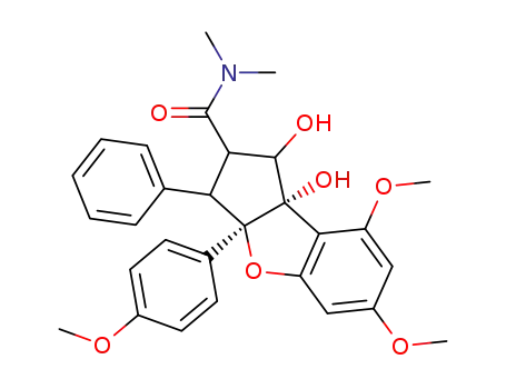 (3aR,8bS)-1,8b-Dihydroxy-6,8-dimethoxy-3a-(4-methoxy-phenyl)-3-phenyl-2,3,3a,8b-tetrahydro-1H-benzo[b]cyclopenta[d]furan-2-carboxylic acid dimethylamide