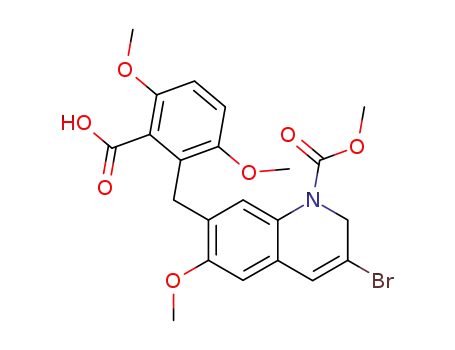 3-Bromo-7-(2-carboxy-3,6-dimethoxy-benzyl)-6-methoxy-2H-quinoline-1-carboxylic acid methyl ester