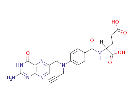 Molecular Structure of 101760-45-6 ((2S)-2-[[4-[(2-amino-4-oxo-1H-pteridin-6-yl)methyl-prop-2-ynyl-amino]b enzoyl]amino]pentanedioic acid)