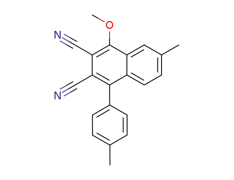 Molecular Structure of 79781-47-8 (2,3-Naphthalenedicarbonitrile, 4-methoxy-6-methyl-1-(4-methylphenyl)-)