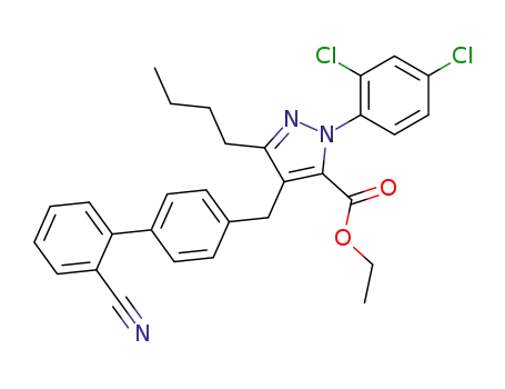 5-Butyl-4-(2'-cyano-biphenyl-4-ylmethyl)-2-(2,4-dichloro-phenyl)-2H-pyrazole-3-carboxylic acid ethyl ester