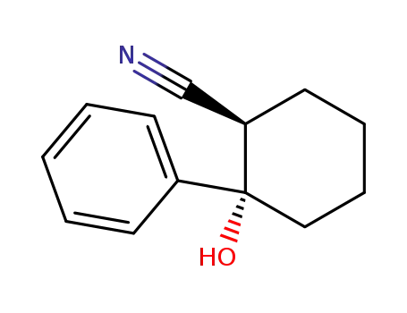 Molecular Structure of 137422-10-7 ((1R,2S)-2-Hydroxy-2-phenyl-cyclohexanecarbonitrile)