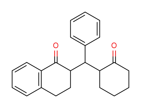Molecular Structure of 65419-99-0 (1(2H)-Naphthalenone, 3,4-dihydro-2-[(2-oxocyclohexyl)phenylmethyl]-)