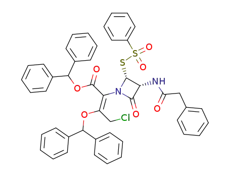1-<3-chloro-2-(diphenylmethyloxy)-1-(diphenylmethyloxycarbonyl)-1-propen-1-yl>-3-(phenylacetamido)-4-(phenylsulfonylthio)-2-azetidinone