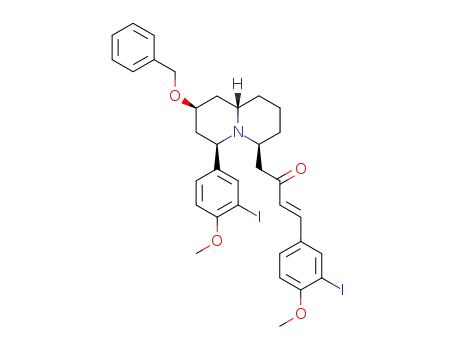 trans-(4α,6α,8α,9aα)-(+/-)-4-<octahydro-6-(3-iodo-4-methoxyphenyl)-8-(phenylmethoxy)-4H-quinolizin-4-yl>-1-(3-iodo-4-methoxyphenyl)-1-buten-3-one