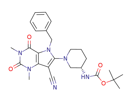 [(S)-1-(5-benzyl-7-cyano-1,3-dimethyl-2,4-dioxo-2,3,4,5-tetrahydro-1H-pyrrolo[3,2-d]pyrimidin-6-yl)-piperidin-3-yl]-carbamic acid tert-butyl ester