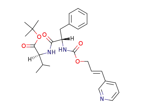 Molecular Structure of 129943-49-3 ((S)-3-Methyl-2-[(S)-3-phenyl-2-((E)-3-pyridin-3-yl-allyloxycarbonylamino)-propionylamino]-butyric acid tert-butyl ester)