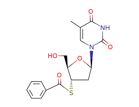 Molecular Structure of 98363-93-0 (Thymidine, 3'-thio-, 3'-benzoate)