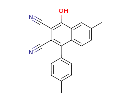 Molecular Structure of 79781-51-4 (2,3-Naphthalenedicarbonitrile, 4-hydroxy-6-methyl-1-(4-methylphenyl)-)