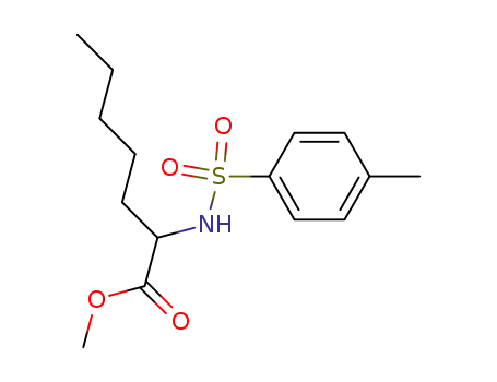 Molecular Structure of 87974-87-6 (Heptanoic acid, 2-[[(4-methylphenyl)sulfonyl]amino]-, methyl ester)