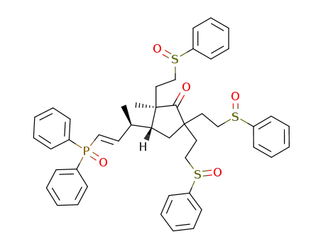 (2R,3R)-2,5,5-Tris-(2-benzenesulfinyl-ethyl)-3-[(E)-(S)-3-(diphenyl-phosphinoyl)-1-methyl-allyl]-2-methyl-cyclopentanone