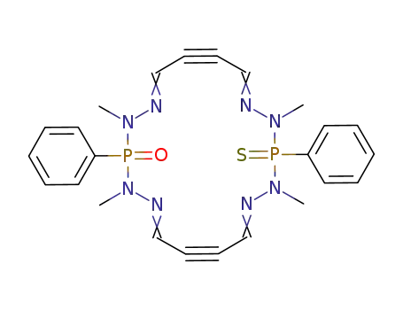 (1E,5E,9E,14E)-2,4,11,13-Tetramethyl-3,12-diphenyl-3-thioxo-1,2,4,5,10,11,13,14-octaaza-3λ<sup>5</sup>,12-diphospha-cyclooctadeca-5,9,14,18-tetraene-7,16-diyne 12-oxide