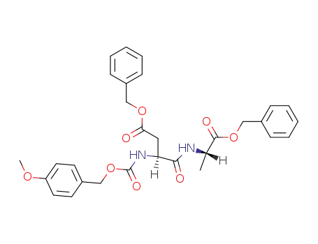 Molecular Structure of 79072-78-9 (L-Alanine, N-[N-[[(4-methoxyphenyl)methoxy]carbonyl]-L-a-aspartyl]-,
bis(phenylmethyl) ester)