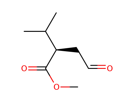 Molecular Structure of 921630-65-1 (Butanoic acid, 3-methyl-2-(2-oxoethyl)-, methyl ester, (2R)-)