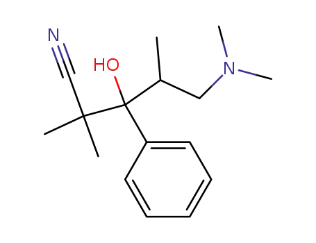 Molecular Structure of 910619-58-8 (5-(Dimethylamino)-3-hydroxy-2,2,4-trimethyl-3-phenylpentannitril)