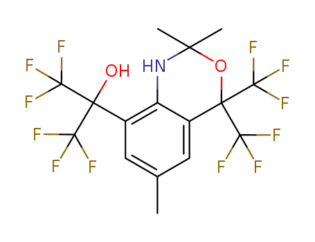 Molecular Structure of 80360-42-5 (1,1,1,3,3,3-hexafluoro-2-[2,2,6-trimethyl-4,4-bis(trifluoromethyl)-1,4-dihydro-2H-3,1-benzoxazin-8-yl]propan-2-ol)