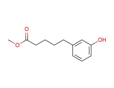 Molecular Structure of 113379-11-6 (Benzenepentanoic acid, 3-hydroxy-, methyl ester)