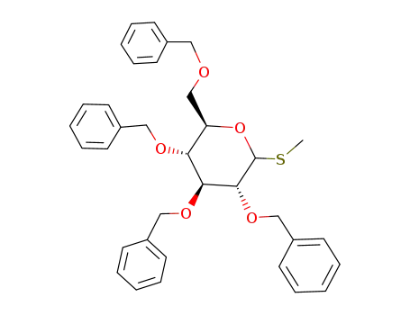 Molecular Structure of 173395-56-7 (methyl 2,3,4,6-tetra-O-benzyl-1-thio-b-glucopyranoside)
