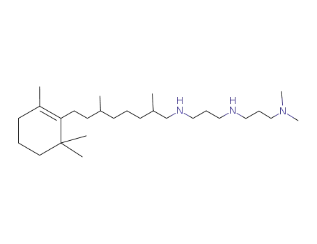 Molecular Structure of 96976-73-7 (N-<3-Dimethylamino-propyl>-N'-<2,6-dimethyl-8-(2,6,6-trimethyl-cyclohexen-(1)-yl)-octyl>-1,3-propandiamin)