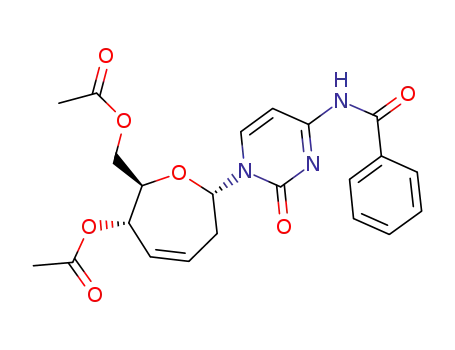 Molecular Structure of 927421-27-0 (Benzamide,
N-[1-[(2S,6S,7R)-6-(acetyloxy)-7-[(acetyloxy)methyl]-2,3,6,7-tetrahydro-
2-oxepinyl]-1,2-dihydro-2-oxo-4-pyrimidinyl]-)