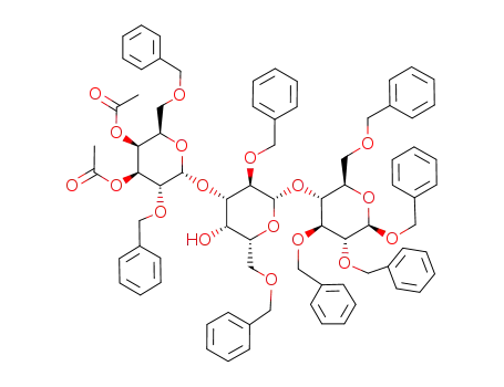 benzyl-O-(3,4-di-O-acetyl-2,6-di-O-benzyl-α-D-galactopyranosyl)-(1-3)-O-(2,6-di-O-benzyl-β-D-galactopyranosyl)-(1-4)-2,3,6-tri-O-benzyl-β-D-glucopyranoside
