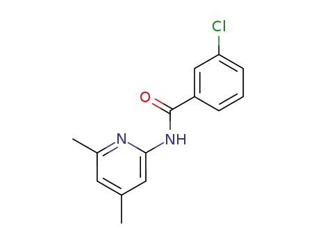 Molecular Structure of 94843-57-9 (3-chloro-N-(4,6-dimethyl-2-pyridiny)benzamide)