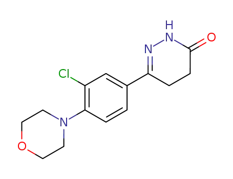 Molecular Structure of 84313-87-1 (3(2H)-Pyridazinone, 6-[3-chloro-4-(4-morpholinyl)phenyl]-4,5-dihydro-)