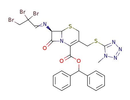 (R)-3-(1-Methyl-1H-tetrazol-5-ylsulfanylmethyl)-8-oxo-7-[2,2,3-tribromo-prop-(E)-ylideneamino]-5-thia-1-aza-bicyclo[4.2.0]oct-2-ene-2-carboxylic acid benzhydryl ester