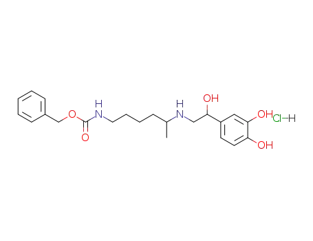 Carbamic acid,
[5-[[2-(3,4-dihydroxyphenyl)-2-hydroxyethyl]amino]hexyl]-, phenylmethyl
ester, monohydrochloride