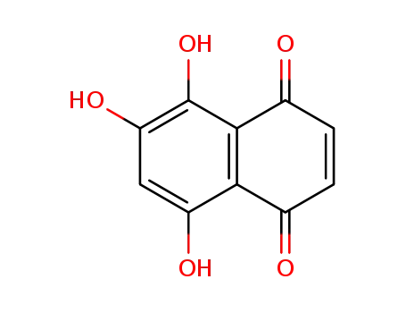 Molecular Structure of 475-40-1 (5,6,8-trihydroxynaphthalene-1,4-dione)