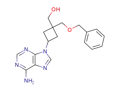Molecular Structure of 131853-58-2 (9-<3-benzyloxymethyl-3-hydroxymethylcyclobut-1-yl>adenine)