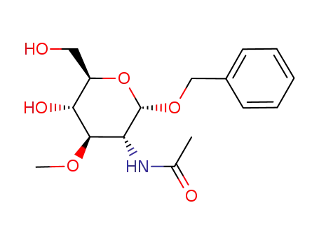 Molecular Structure of 93215-41-9 (BENZYL 2-ACETAMIDO-2-DEOXY-3-O-METHYL-ALPHA-D-GLUCOPYRANOSIDE)
