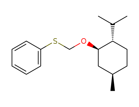 Molecular Structure of 121153-31-9 (Benzene,
[[[[(1R,2S,5R)-5-methyl-2-(1-methylethyl)cyclohexyl]oxy]methyl]thio]-)