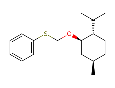 Molecular Structure of 121153-31-9 (Benzene,
[[[[(1R,2S,5R)-5-methyl-2-(1-methylethyl)cyclohexyl]oxy]methyl]thio]-)