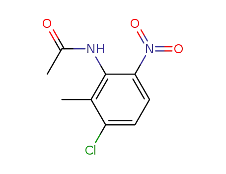 Molecular Structure of 51123-58-1 (acetic acid-(3-chloro-2-methyl-6-nitro-anilide))