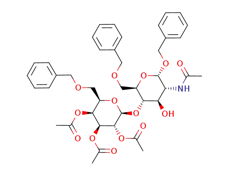 Acetic acid (2S,3R,4S,5S,6R)-4,5-diacetoxy-2-((2R,3S,4R,5R,6S)-5-acetylamino-6-benzyloxy-2-benzyloxymethyl-4-hydroxy-tetrahydro-pyran-3-yloxy)-6-benzyloxymethyl-tetrahydro-pyran-3-yl ester