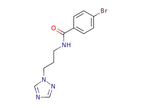 Molecular Structure of 100467-91-2 (4-Bromo-N-(3-[1,2,4]triazol-1-yl-propyl)-benzamide)