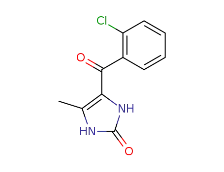 Molecular Structure of 83167-11-7 (4-(2-chlorobenzoyl)-1,3-dihydro-5-methyl-2H-imidazol-2-one)