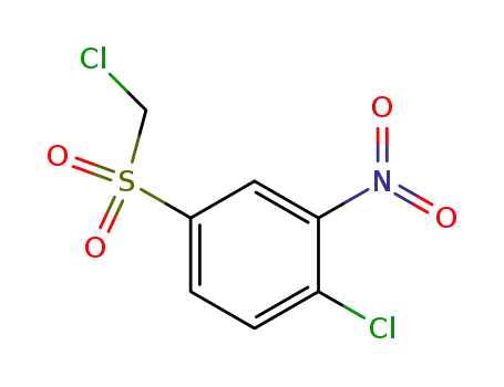 Molecular Structure of 7592-97-4 (Benzene, 1-chloro-4-[(chloromethyl)sulfonyl]-2-nitro-)
