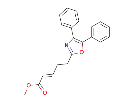 Molecular Structure of 93953-43-6 (2-Pentenoic acid, 5-(4,5-diphenyl-2-oxazolyl)-, methyl ester, (E)-)
