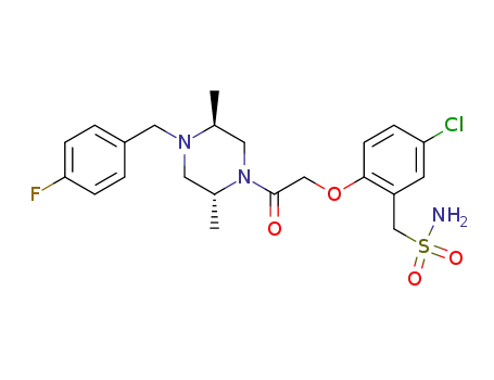 Piperazine,
1-[[2-[(aminosulfonyl)methyl]-4-chlorophenoxy]acetyl]-4-[(4-fluorophenyl)
methyl]-2,5-dimethyl-, (2R,5S)-