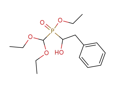 Molecular Structure of 124810-84-0 (Diethoxymethyl-(1-hydroxy-2-phenyl-ethyl)-phosphinic acid ethyl ester)
