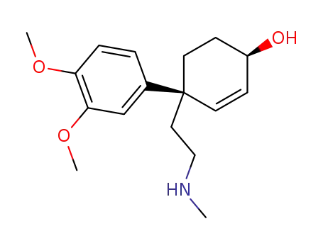 Molecular Structure of 71357-60-3 (2-Cyclohexen-1-ol, 4-(3,4-dimethoxyphenyl)-4-[2-(methylamino)ethyl]-,
cis-)