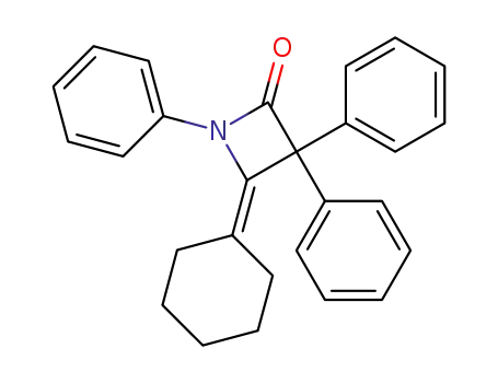 Molecular Structure of 80269-76-7 (2-Azetidinone, 4-cyclohexylidene-1,3,3-triphenyl-)