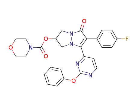 4-Morpholinecarboxylic acid,
6-(4-fluorophenyl)-2,3-dihydro-5-oxo-7-(2-phenoxy-4-pyrimidinyl)-1H,5H
-pyrazolo[1,2-a]pyrazol-2-yl ester