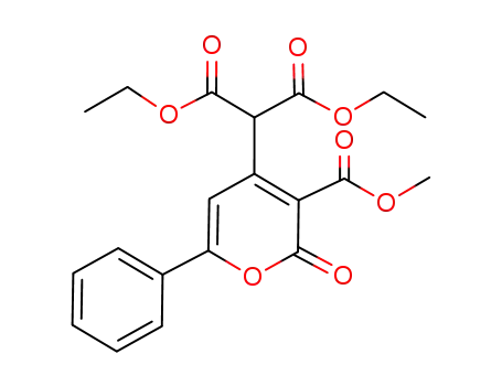 Molecular Structure of 1011475-02-7 (diethyl 3-methoxycarbonyl-2-oxo-6-phenyl-2H-pyran-4-ylmalonate)